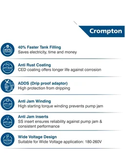 Crompton MASTER DURA I Residential Water Pump Self Priming Regenerative 1 HP Single Phase| water pump 1 hp