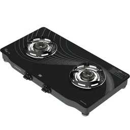 Butterfly Renz 2 Open Burner 3 Star Glass Top Gas Stove | Fan Shield | Leak Proof European Valve | Rust Resistant Frame | Patented Lift Lock | 8Mm Tempered Designer Glass | 2 Years Product Warranty