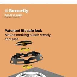 Butterfly Renz 2 Open Burner 3 Star Glass Top Gas Stove | Fan Shield | Leak Proof European Valve | Rust Resistant Frame | Patented Lift Lock | 8Mm Tempered Designer Glass | 2 Years Product Warranty