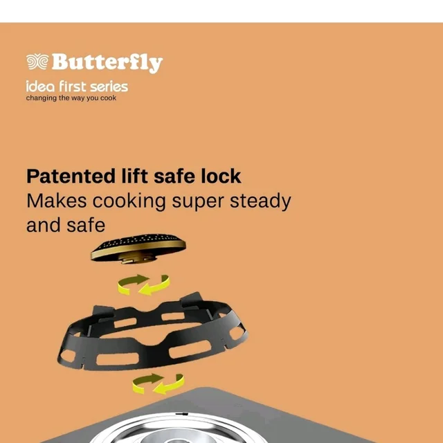 Butterfly Renz 2 Open Burner 3 Star Glass Top Gas Stove | Fan Shield | Leak Proof European Valve | Rust Resistant Frame | Patented Lift Lock | 8Mm Tempered Designer Glass | 2 Years Product Warranty