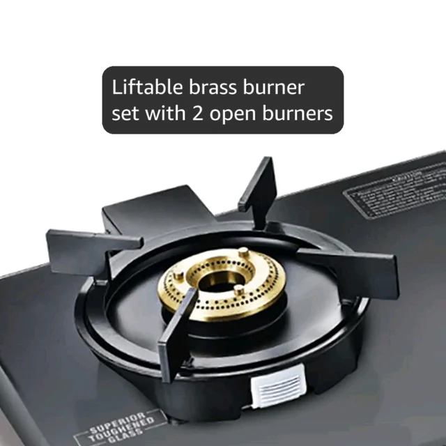 Prestige Svachh Neo GTSN 02 Toughened Glasstop Gas Stove with Liftable 2 Burners (Black)