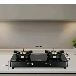 Prestige Svachh Neo GTSN 02 Toughened Glasstop Gas Stove with Liftable 2 Burners (Black)