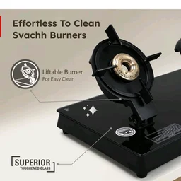 Prestige Svachh Neo GTSN 02 Toughened Glasstop Gas Stove with Liftable 2 Burners (Black)