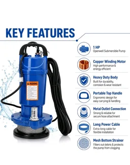 CRI 1HP Vertical Openwell Submersible Pump I Copper Winding Motor I Open Well Water Pump I Irrigation Pump I Farm Water Supply I Tank Filling I 15 months warranty