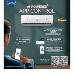 Carrier 1.5 Ton 3 Star Wi-Fi Smart Flexicool Inverter Split AC (Copper, Convertible 6-in-1 with Wi-Fi with Geo-Fencing, Smart Energy Display, New BEE rated,