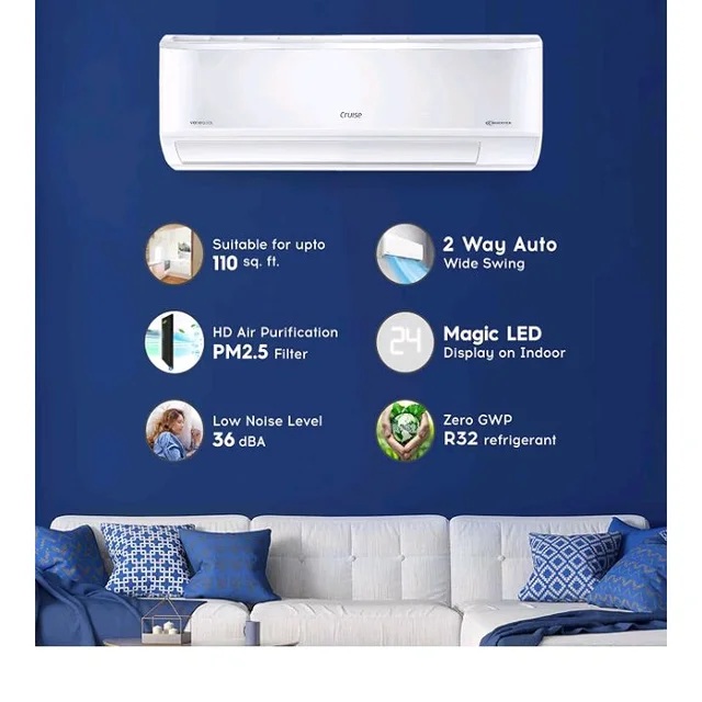 Cruise 1 Ton 3 Star VarioQool Inverter Split AC (2026, CWCVBM-VQ1D123)
Fast Cooling at 50 °C | 80–110 sq ft |100% Copper | Convertible 5-in-1 | Monsoon Comfort | PM 2.5 Filter | Anti-Rust Tech