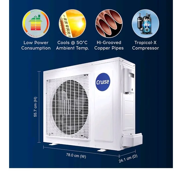 Cruise 1 Ton 3 Star VarioQool Inverter Split AC (2026, CWCVBM-VQ1D123)
Fast Cooling at 50 °C | 80–110 sq ft |100% Copper | Convertible 5-in-1 | Monsoon Comfort | PM 2.5 Filter | Anti-Rust Tech