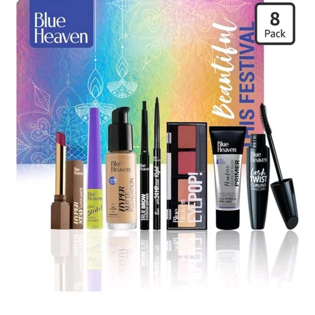 Blue Heaven Festive Makeup Kit | Pack of 8 Makeup Products | All-in-One Makeup Set for Bridal, Party, Everyday & Gifting | Fair Tone | 28.8 gm + 46ml
600+ bought in past month