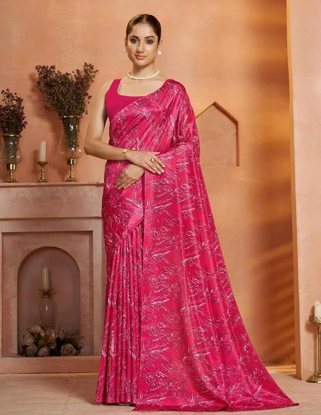 Garden Vareli Art Silk Floral Print Saree