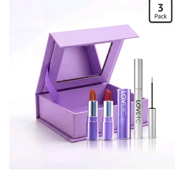 LOVETC Glam Makeup Kit, Two Mini Lipsticks & Eyeliner Combo Gift, Set of 3
Demi Matte Waterproof Liquid Eyeliner, Matte & Satin Lipstick Minis, Transfer-Proof, Long-Lasting