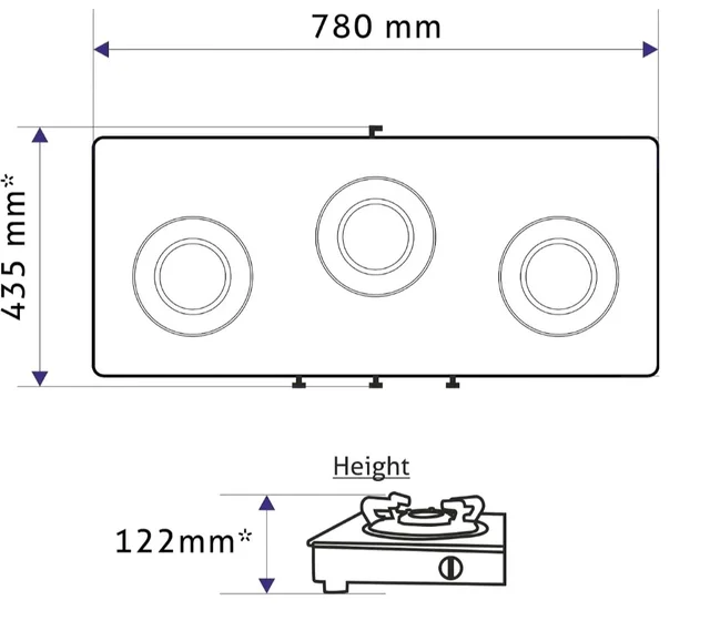 Glen 3 Burner PNG Gas Stove | Crown Pan Supports | Brass Burners
5 Years Warranty on Glass, Valve And Burners | Toughened Glass Top | Manual Ignition | 360° Revolving Nozzle