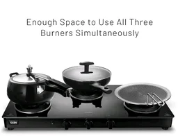 Glen 3 Burner PNG Gas Stove | Crown Pan Supports | Brass Burners
5 Years Warranty on Glass, Valve And Burners | Toughened Glass Top | Manual Ignition | 360° Revolving Nozzle