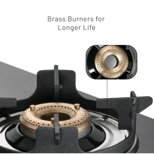 Glen 3 Burner PNG Gas Stove | Crown Pan Supports | Brass Burners
5 Years Warranty on Glass, Valve And Burners | Toughened Glass Top | Manual Ignition | 360° Revolving Nozzle