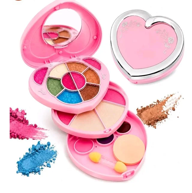 Kedar 3-Layer Makeup Set for Women and Kids, Compact Beauty Box, Multicolor
with Eyeshadows, Blusher, Compact, Lip Colors, Sponge & Applicator