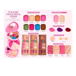 Kedar 3-Layer Makeup Set for Women and Kids, Compact Beauty Box, Multicolor
with Eyeshadows, Blusher, Compact, Lip Colors, Sponge & Applicator