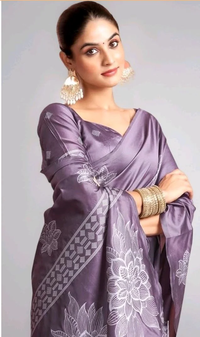 SIRIL Women's Kanjivaram Soft Silk Saree Pure Silk Saree With Unstitched Blouse Piece