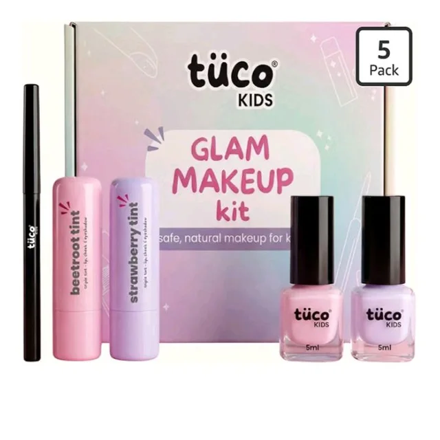 Tuco Kids Makeup Kit for Girls, Real Safe Set, Birthday Gift, Ages 6-12
Lipstick, Nail Paint, Lip Balm & Eye Shadow Included. Organic, Non-Toxic Formulas. Cruelty-Free. Gift-Ready Kids Makeup Box.