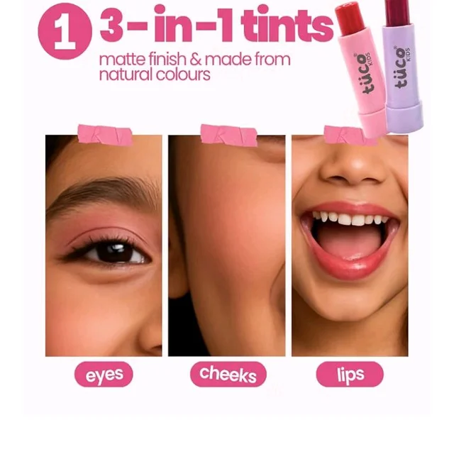 Tuco Kids Makeup Kit for Girls, Real Safe Set, Birthday Gift, Ages 6-12
Lipstick, Nail Paint, Lip Balm & Eye Shadow Included. Organic, Non-Toxic Formulas. Cruelty-Free. Gift-Ready Kids Makeup Box.