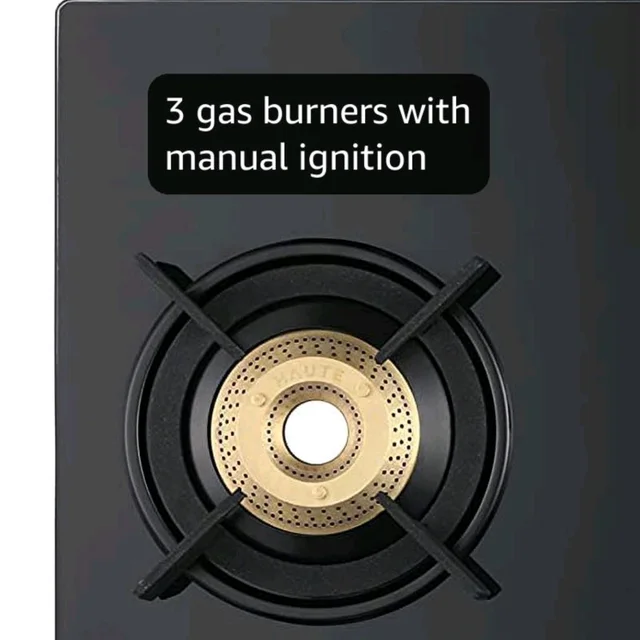 Visit the store, Haute Kitchen
Haute Kitchen
Visit the store
4.3
4.3 out of 5 stars
(1,307)
Haute Evoque series 3.0 Black 3 Burner Manual Stove | 8 MM Atom Glass | ISI certified |Door Step Service |10 Year Warranty by Haute Home