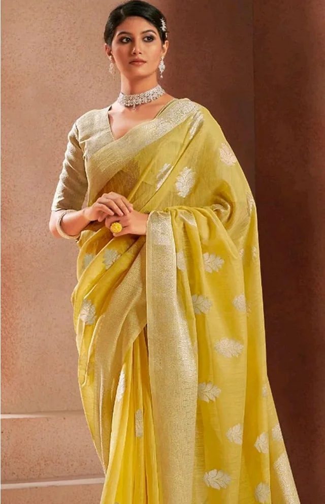 SWORNOF Women's Pure Silk Saree With Blouse Piece