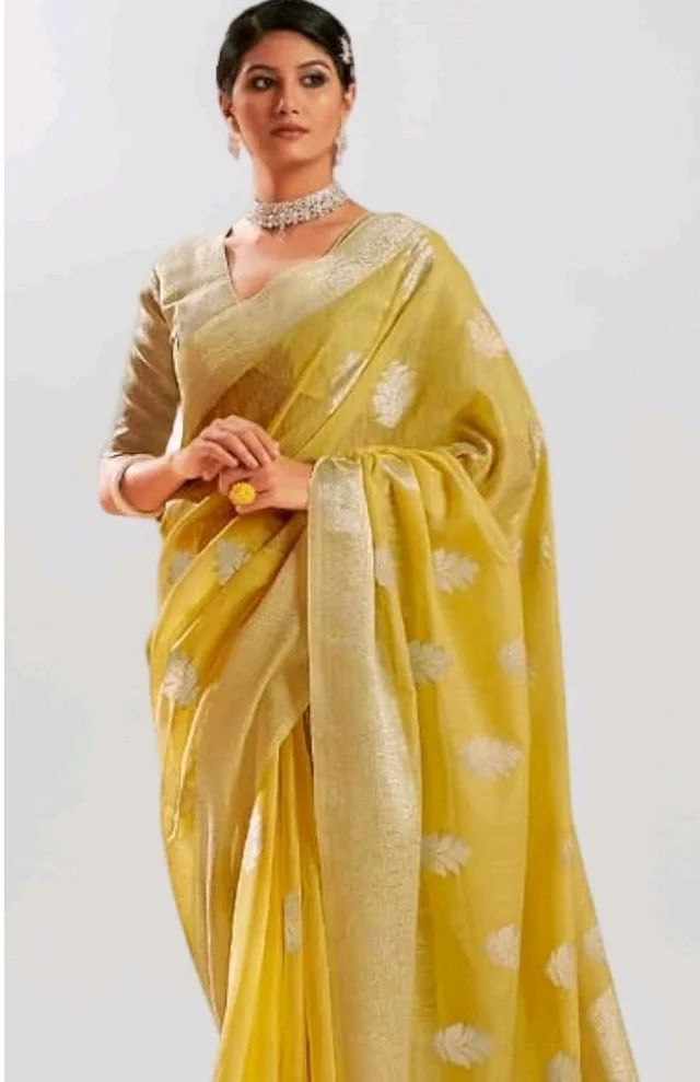 SWORNOF Women's Pure Silk Saree With Blouse Piece