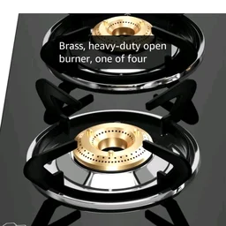 Butterfly Smart 4 Burner Glass Top Gas Stove | Manual Ignition | Scratch Resistant Toughened Glass | Brass Burners | Skid-proof Legs | 1 Year Manufacturer's Warranty | Black