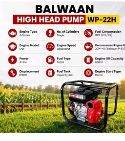 Balwaan Krishi High Head Water Pump | 212cc 4-Stroke Petrol Engine | 2-Inch Outlet | Double-Layer Air Filter, 7 HP | Aluminum Body | WP-22H
Amazon's Choice