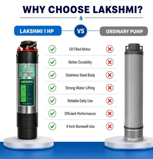 Lakshmi 1hp Water Pump I Submersible Pump I100 feet I4 inch pumpI Oil Filled