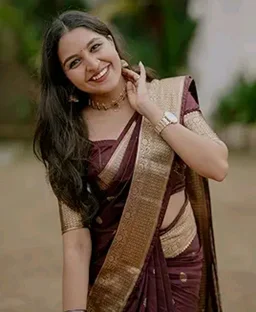 SWORNOF Women's Pure Silk Saree With Blouse Piece