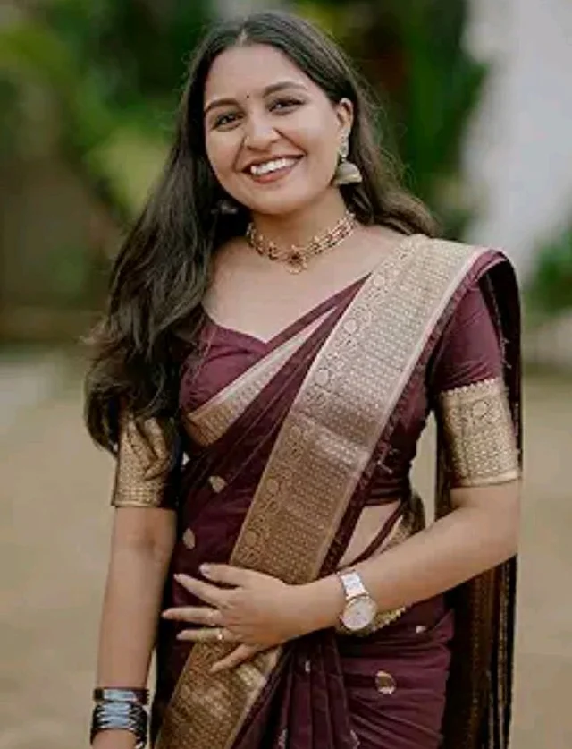 SWORNOF Women's Pure Silk Saree With Blouse Piece