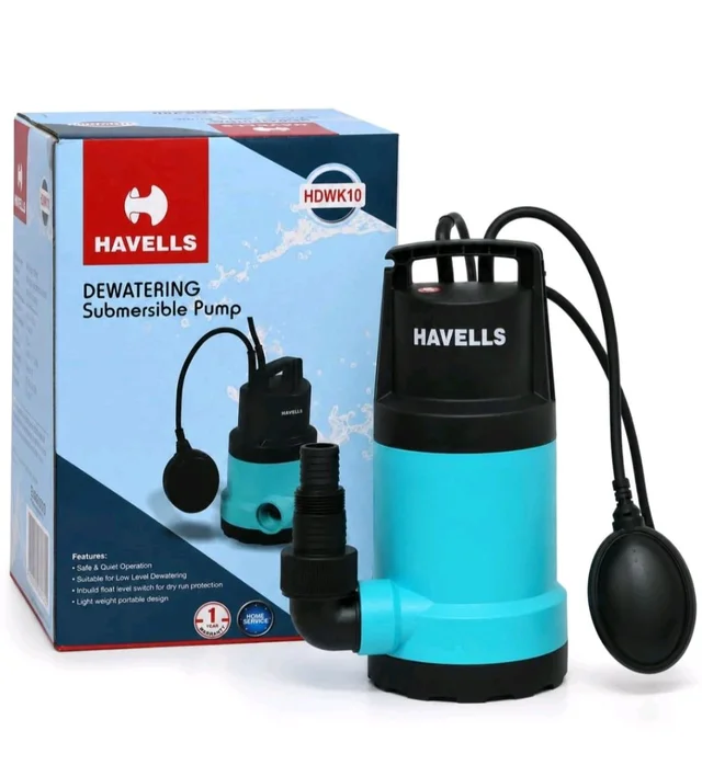 Havells HDWK10 Submersible Dewatering Pump | 244 LPM High Discharge | 9.5M Max Head | Portable Water Drainage Pump | 32mm Outlet | Sumps, Tanks & Flooded Areas | 1 Year Warranty