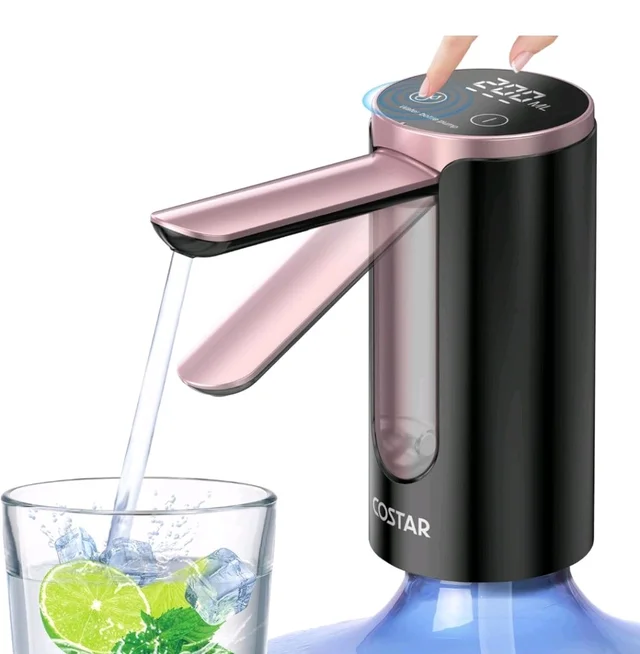 COSTAR Portable Wireless Water Dispenser Pump for 20 Litre Bottle, Automatic Water Pump with Led Digital Display, Water Dispenser Smart Touch, Rechargeable Battery, Foldable, 1200mAh