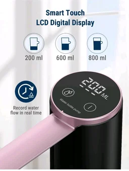 COSTAR Portable Wireless Water Dispenser Pump for 20 Litre Bottle, Automatic Water Pump with Led Digital Display, Water Dispenser Smart Touch, Rechargeable Battery, Foldable, 1200mAh
