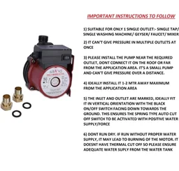 STARQ ST165-9 Inline Automatic Water Pressure Pump With Wall Mounting Bracket Suitable for Hot Water Circulation, Washing Machine, RO & Shower (RED)