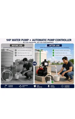 CRI Pressure Booster Pump for home upto 3-4 bathroom and kitchen I 1hp with automatic pump controller IWater pump 1hp I 15 Months Warranty