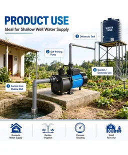 CRI SHALO PRO100 1HP Shallow Jet Self-Priming Water Pump | Home Water Pump | Shallow Well Pump | Garden Irrigation Pump | Pressure Booster | 30ft Suction Lift