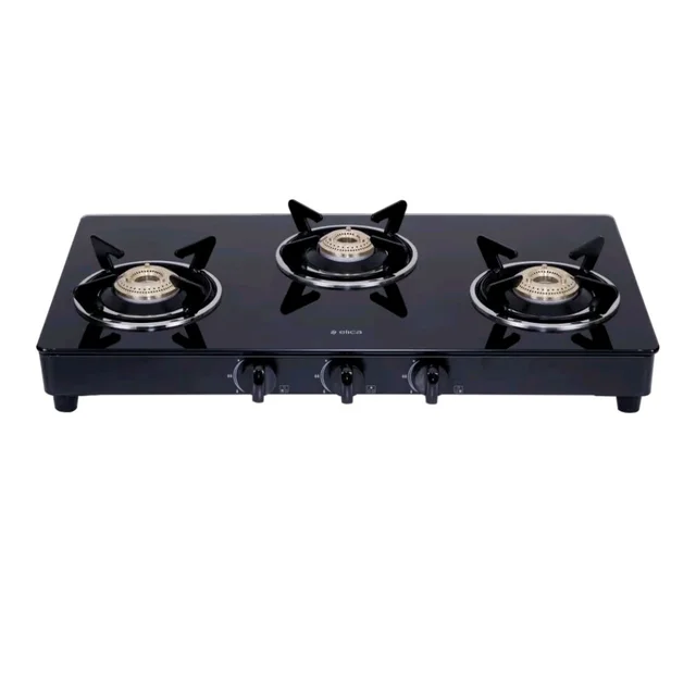 ica Store
4.1
4.1 out of 5 stars
(16,868)
Elica Vetro Glass Top 3 Burner Gas Stove (703 CT VETRO BLK)