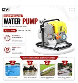 DVI 3 HP 97CC PORTABLE 1.5INCH WATER PUMP 4 STROKE ADVANCED TECHNOLOGY PETROL ENGINE USED FOR AGRICULTURE, HOME, COMMERCIAL, HIGH RISE BUILDINGS, PROCESS INDUSTRIES, GARDENS ETC
