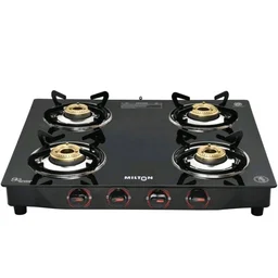 MILTON Premium 4 Burner Black Manual Ignition Glass Top Gas Stove, (ISI Certified)
Amazon's Choice
