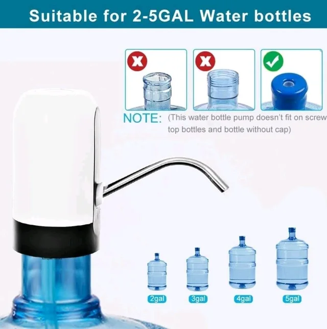Konquer TimeS KTS Automatic Wireless Water Can Dispenser Pump for 20 Litre Bottle Can, White/Black
500+ bought in past month