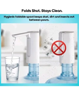 InstaCuppa Automatic Water Dispenser for Gallon Bottles | 2000mAh Rechargeable USB Type-C | Digital Display with Countdown Timer | Foldable Hygienic Spout & Food-Grade Silicone Hose