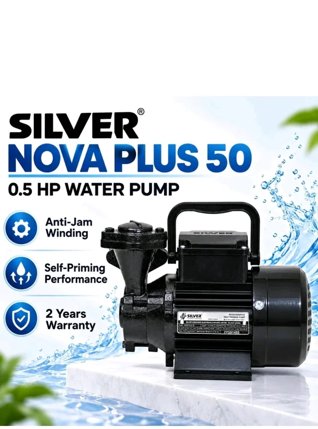 Silver Pumps Nova Plus 50|0.5hp Water Pump|Anti jam Winding|2 Years Warranty