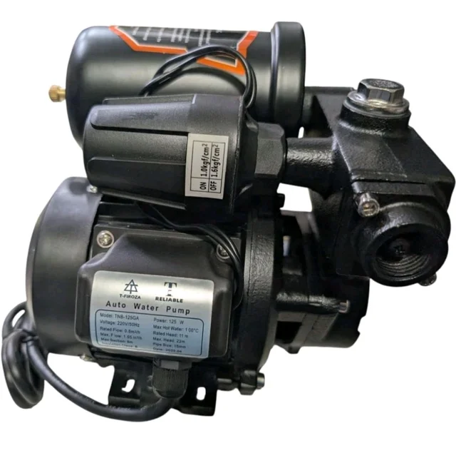 COPPER MOTOR, 125W 0.5 FLOWRATE SUPER SILENT BLACK COLOR Automatic PRESSURE Booster Pump AUTO START for Home, Garden, Farms, Bathroom, 0.25 HP, 22M Head, 2830 RPM, Copper Motor,