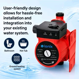 IONIX Automatic Water Pressure Pump Suitable for Hot Water Circulation, Washing Machine, RO Shower, (Blue/Red Color)