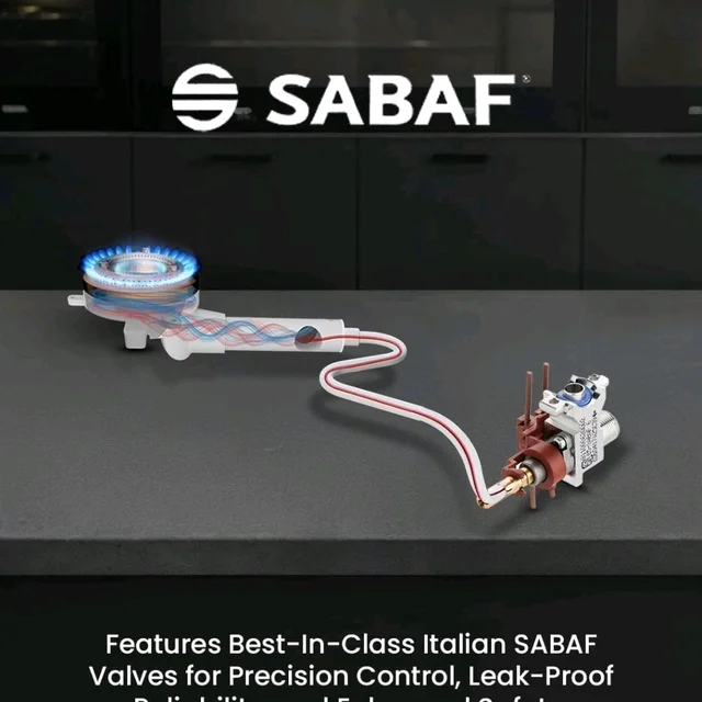 Sujata Standard Gas Stove 3 Burners Glass Top | 9 Years Warranty | Manual Gas Stove for Modular Kitchen, ISI Certified, SABAF Valve, LPG & PNG Compatible, 360° Rotating Brass Nozzle (Bl