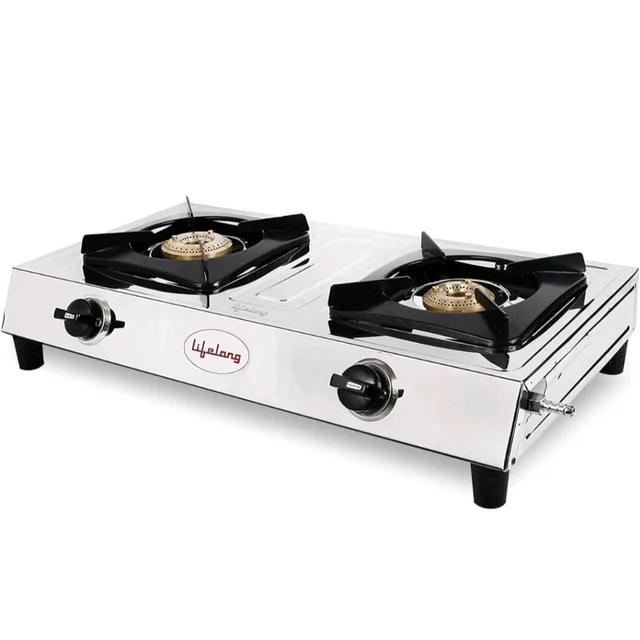Lifelong 2 Burner Gas Stove Top for Kitchen - Manual Ignition Cooktop with Stainless Steel for Kitchen, ISI Certified & Compatible with LPG - 1 Year Manufacturer's (Silver, LLGS990)
1K+ bought in past month