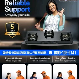 Surya Flame Neo Turbo Gas Stove 3 Burners | 5 Years Warranty | 3 Burner Gas Stove Glass Top, Stove 3 Burner, ISI Certified, 6G Brass Burners with Jumbo Burner, Flame Guard Pan Support & Metal knobs