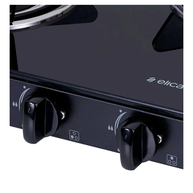 Elica Vetro Glass Top 3 Burner Gas Stove (703 CT VETRO BLK)