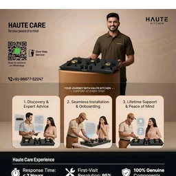 Haute Kitchen Evoque Series 3 Burner Gas Stove | 1mm Stainless Steel Body | 1 Jumbo, 1 Medium & 1 Small Burner | Doorstep Service | 8-Year Warranty by Haute Home