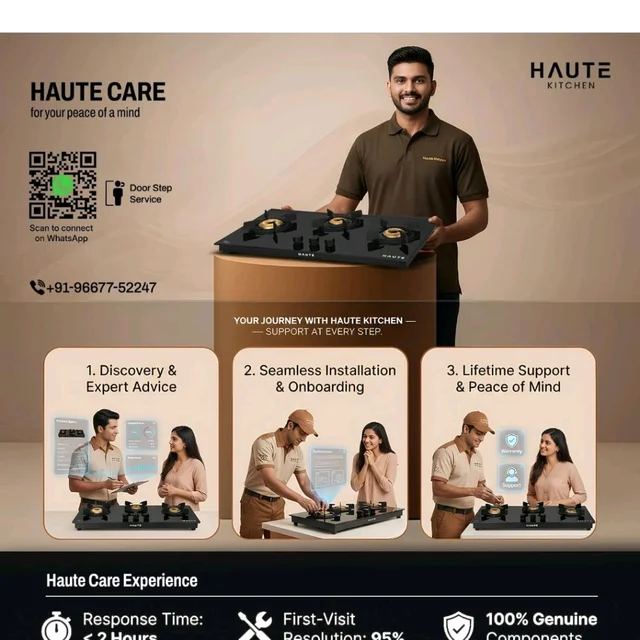 Haute Kitchen Evoque Series 3 Burner Gas Stove | 1mm Stainless Steel Body | 1 Jumbo, 1 Medium & 1 Small Burner | Doorstep Service | 8-Year Warranty by Haute Home